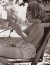 Jean eating a mango - Riviera Beach, Florida