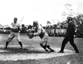 Babe Ruth in a spring training game - Miami, Florida