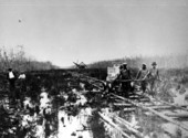 Workers at work on the construction of the Tamiami Trail - Everglades, Florida