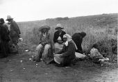 Migrant vegetable pickers waiting to be paid - Homestead, Florida