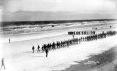 3rd Nebraska Volunteers marching on the beach - Pablo Beach, Florida.