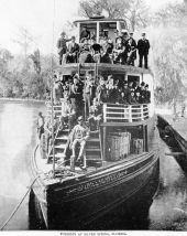 Tourists aboard the river steamboat "Okeehumkee" - Silver Springs, Florida