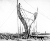 Wooden ship construction at the Morey & Thomas shipyard - Jacksonville, Florida