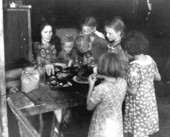 Family of migrant workers having supper - Belle Glade, Florida.