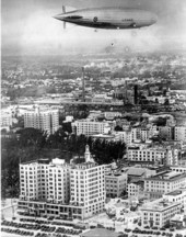 Airship 'Los Angeles' flying over Miami.