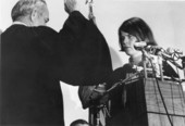 Janet Reno taking oath as Florida's first woman State Attorney