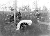 Seminole Indians at a temporary camp