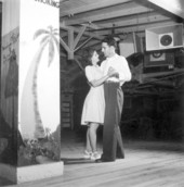 Al and Roey Stickles dancing at the trailer park - Sarasota, Florida.