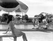 Residents by the pool - Miami, Florida .