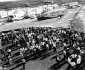 Visitors and journalists at the Patrick Air Force base - Cocoa Beach, Florida.