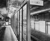 Interior view of Florida's educational health exhibit train.