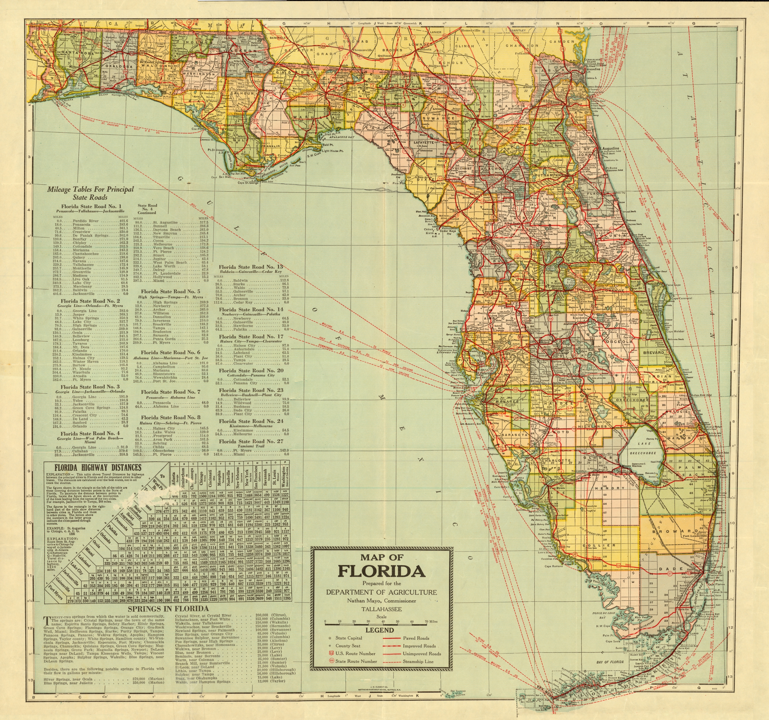 Florida Department of Agriculture Map, c.1926