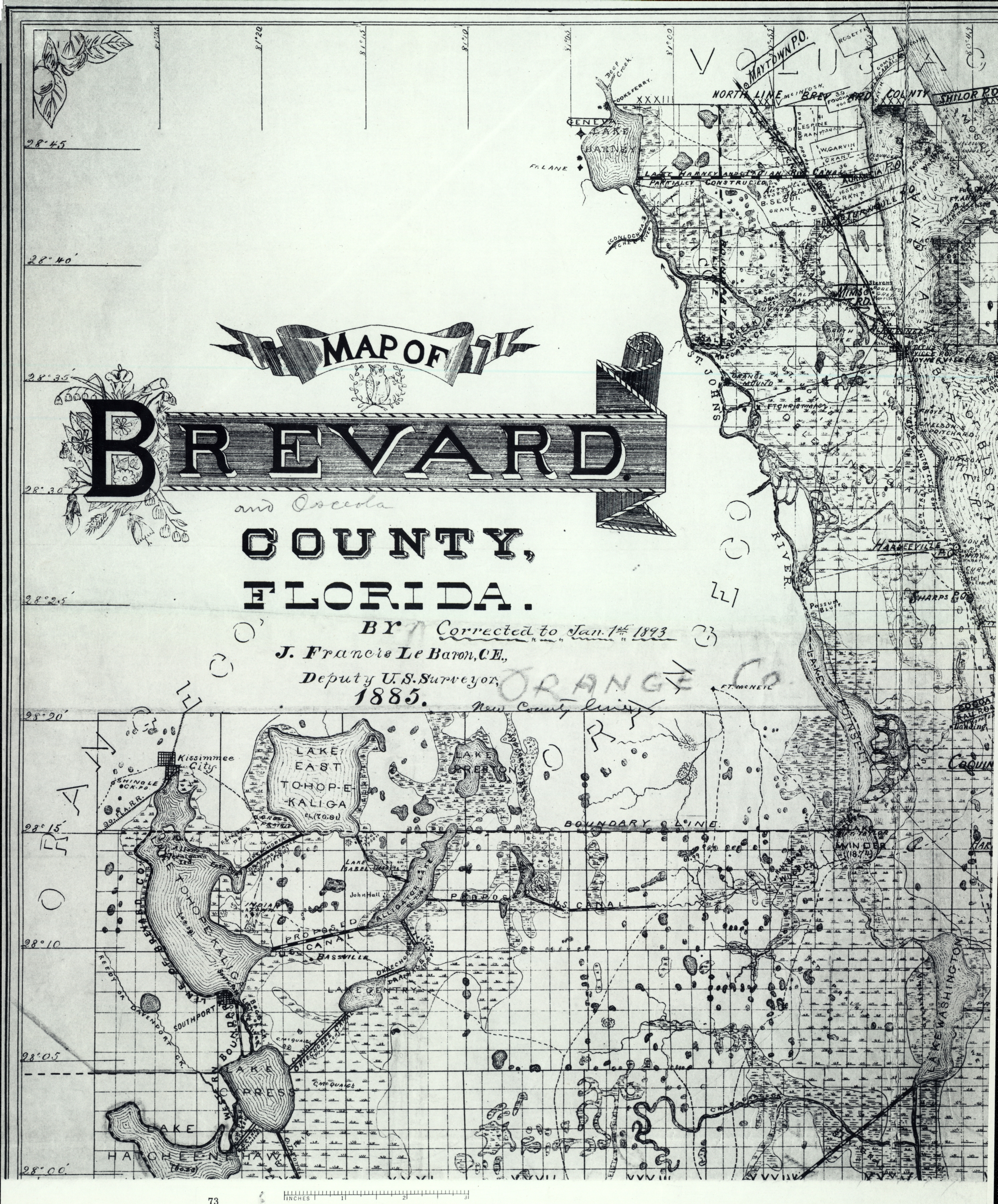 Map of Brevard County, 1893