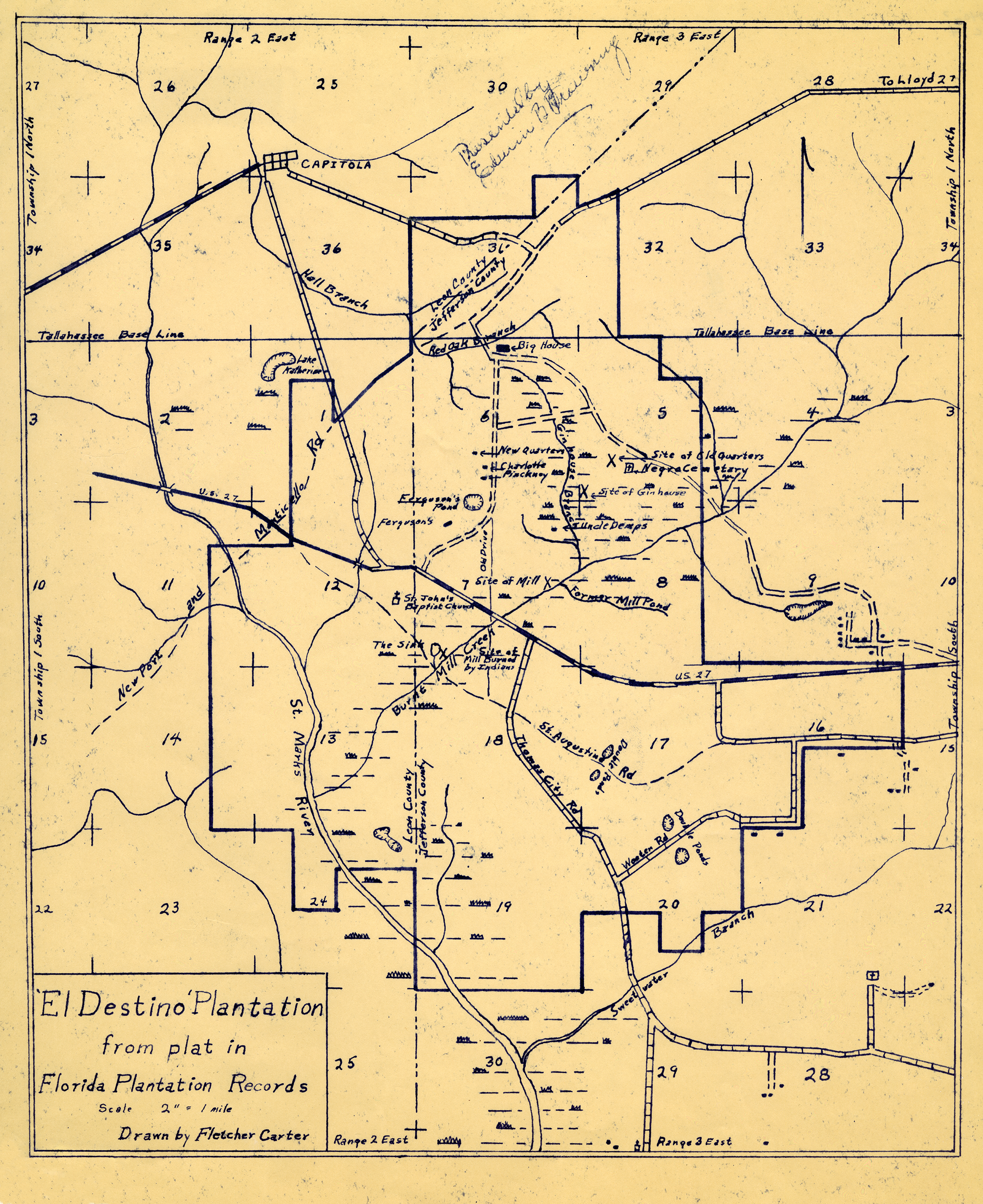 Plat of El Destino Plantation