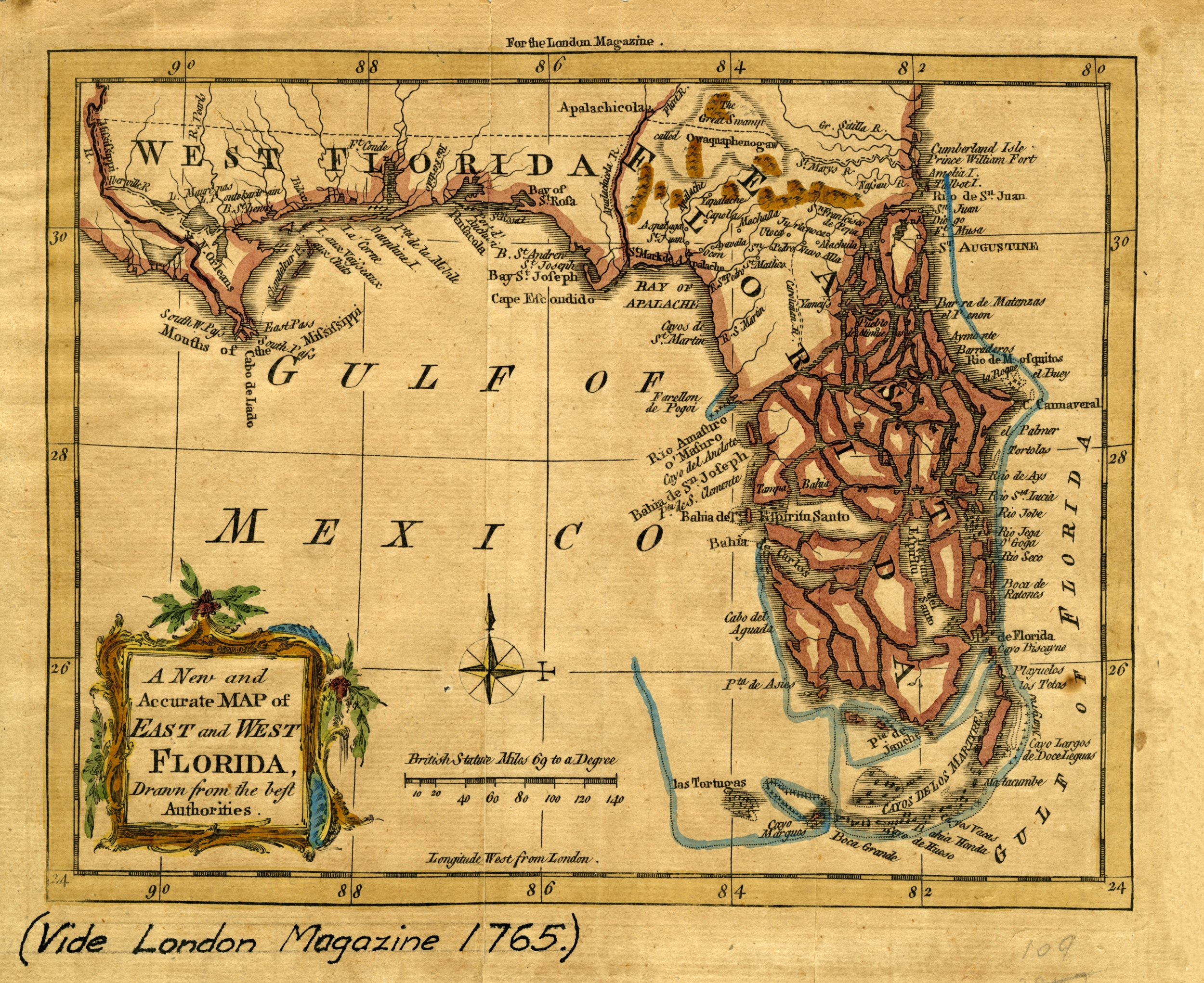 Map of East and West Florida, 1765