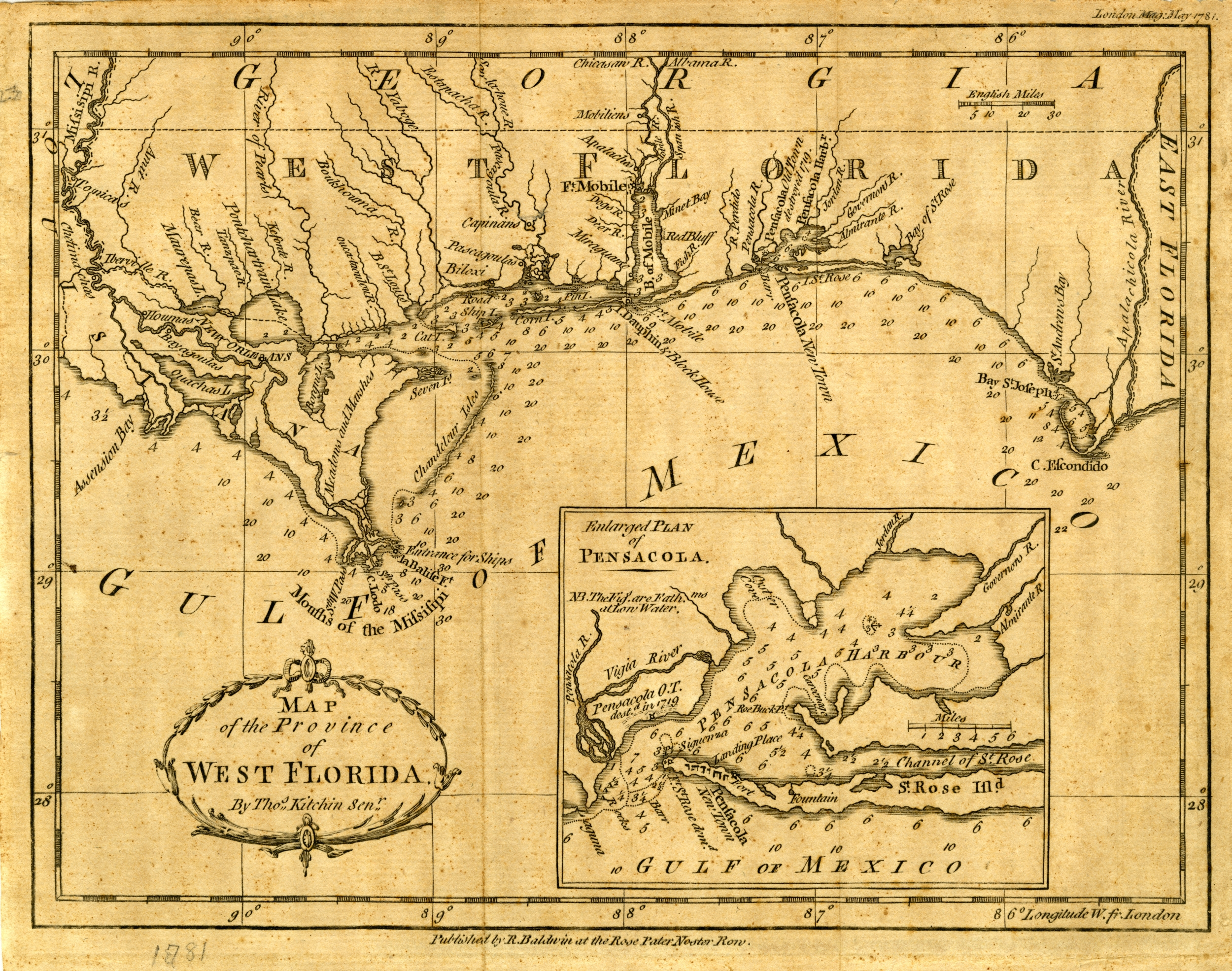 Kitchin's West Florida, 1781