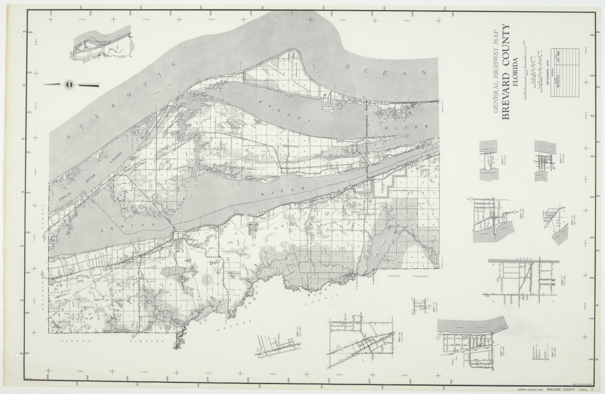 State Road Department Map of Brevard County, 1955