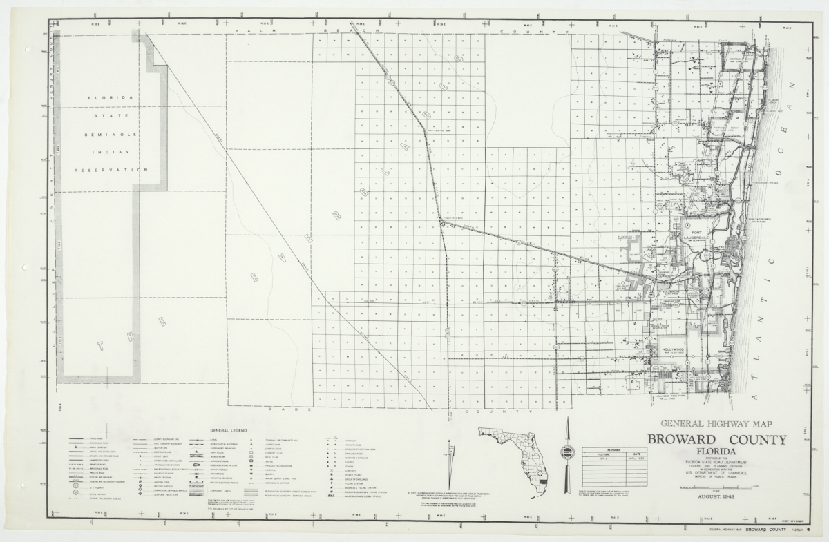 State Road Department Map of Broward County, 1955