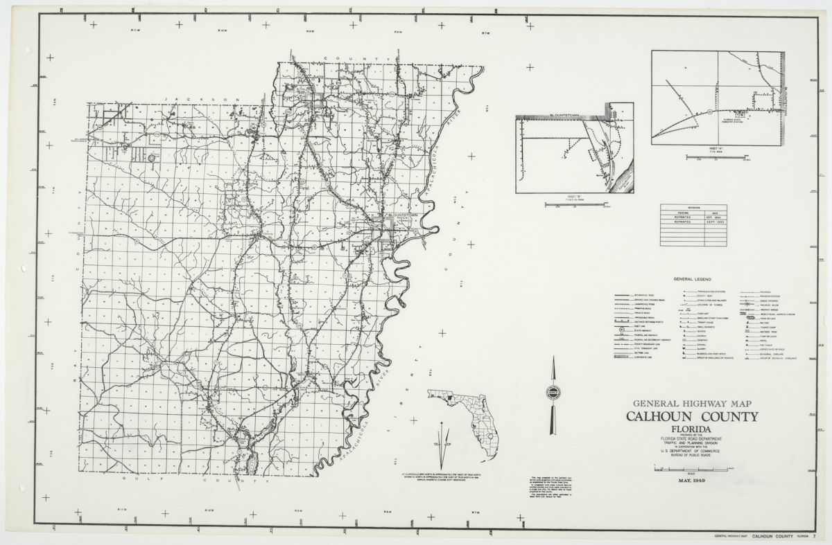 State Road Department Map of Calhoun County, 1955