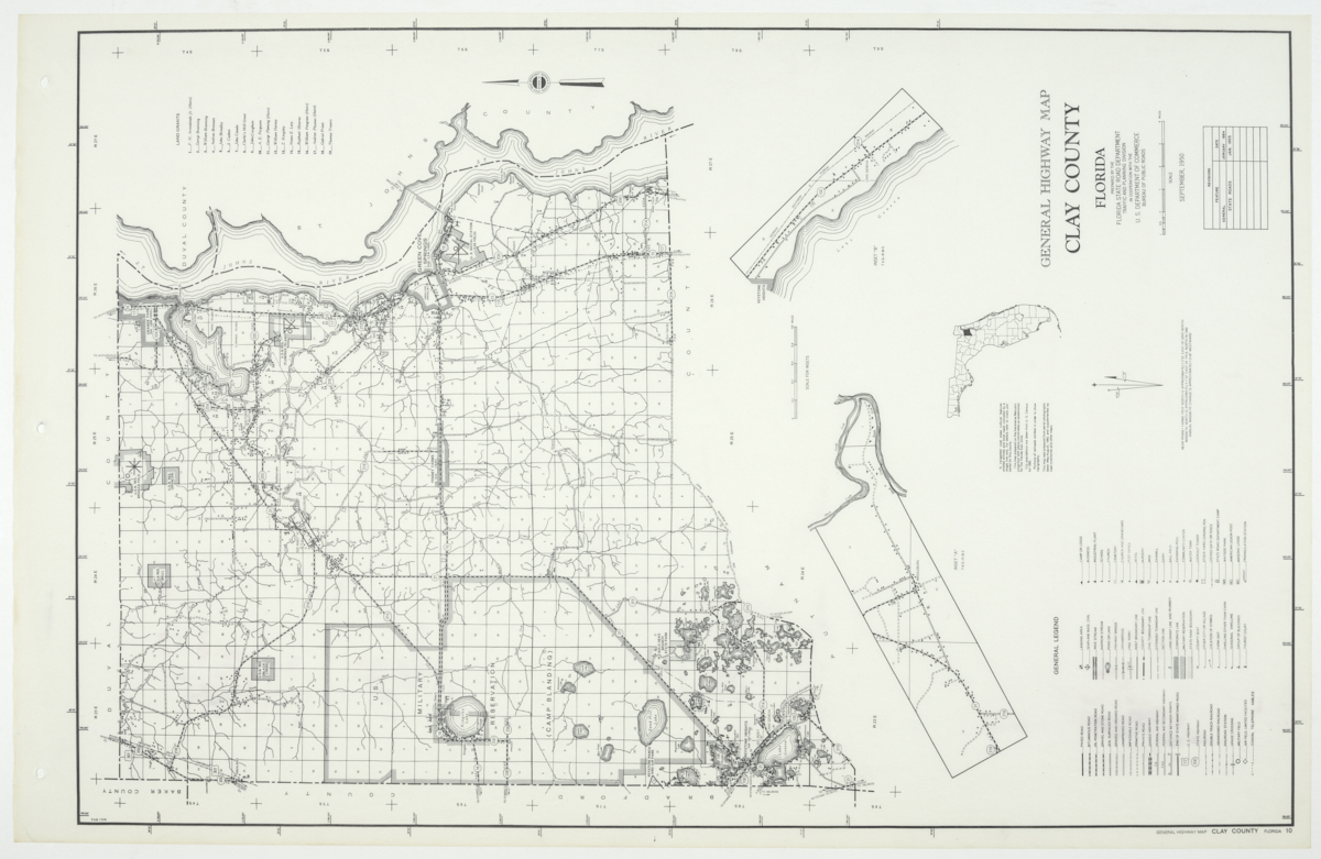 State Road Department Map of Clay County, 1955