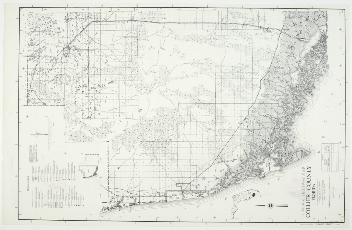 State Road Department Map of Collier County, 1955