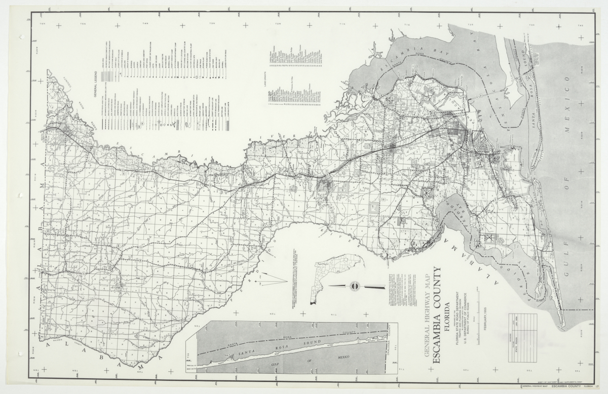 State Road Department Map of Escambia County, 1955