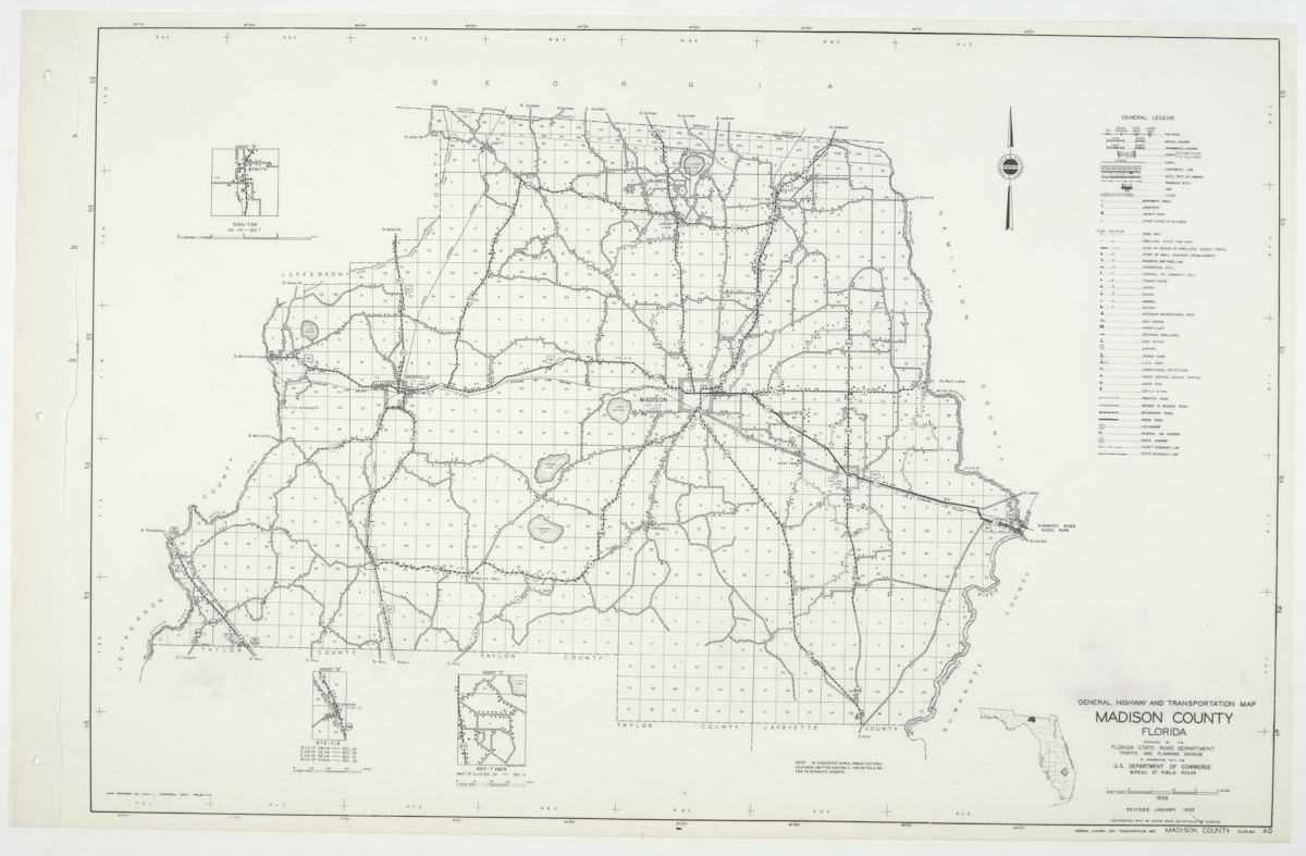 State Road Department Map of Madison County, 1955