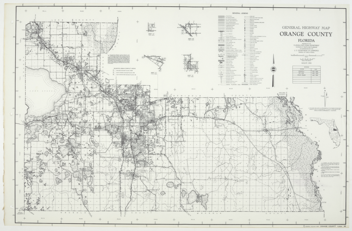 State Road Department Map of Osceola County, 1955