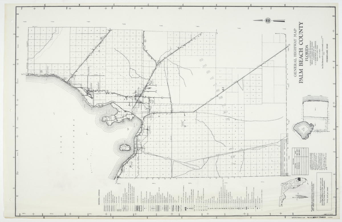 State Road Department Map of Palm Beach County, 1955