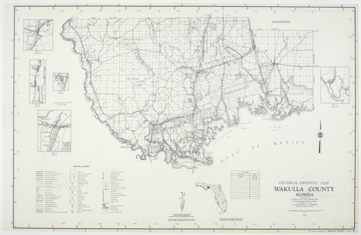 State Road Department Map of Wakulla County, 1955