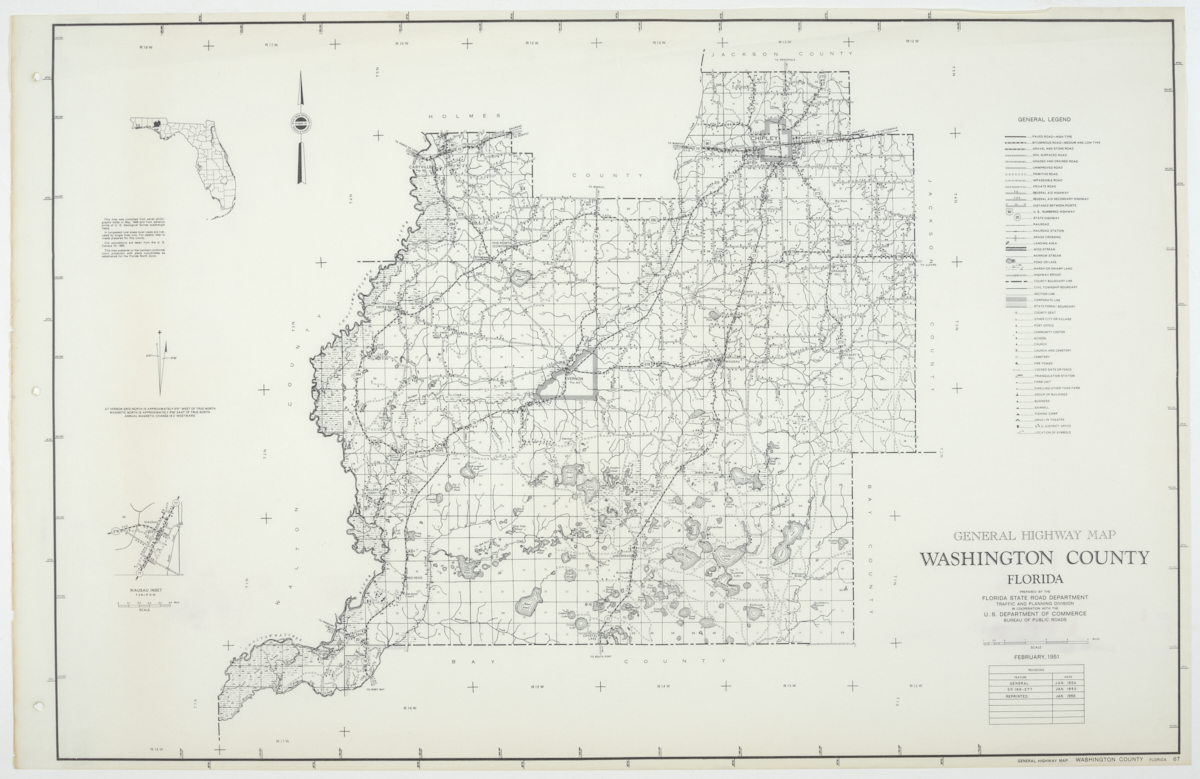 State Road Department Map of Washington County, 1955